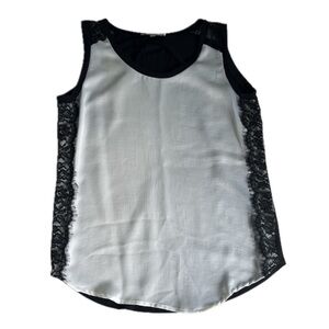 NY Collection | Cream Tank Top with Lace Trim